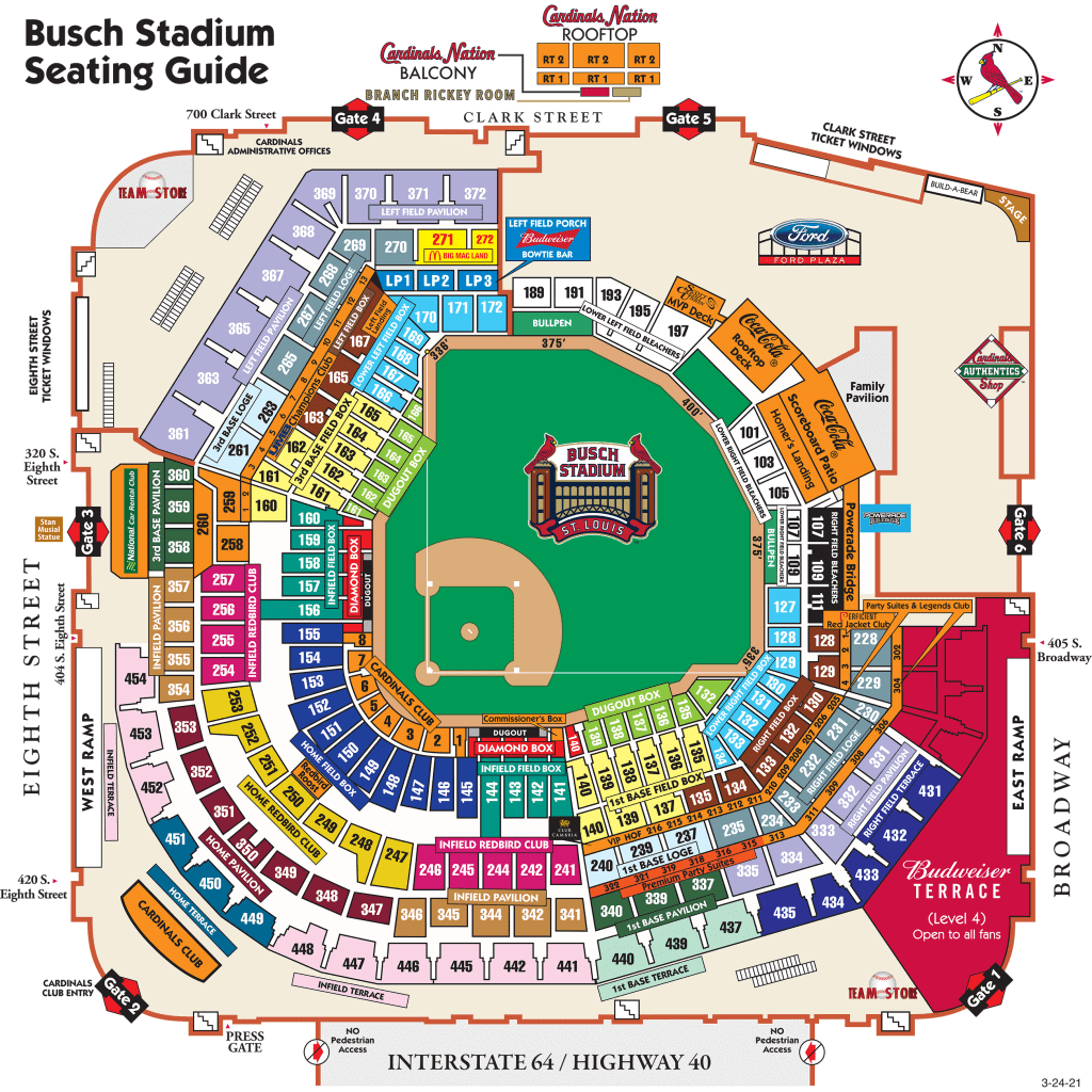 Busch Stadium Seat Map